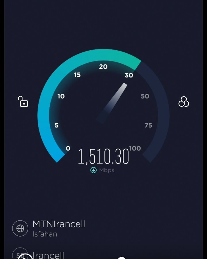 نمونه سرعت 5g در ایران
